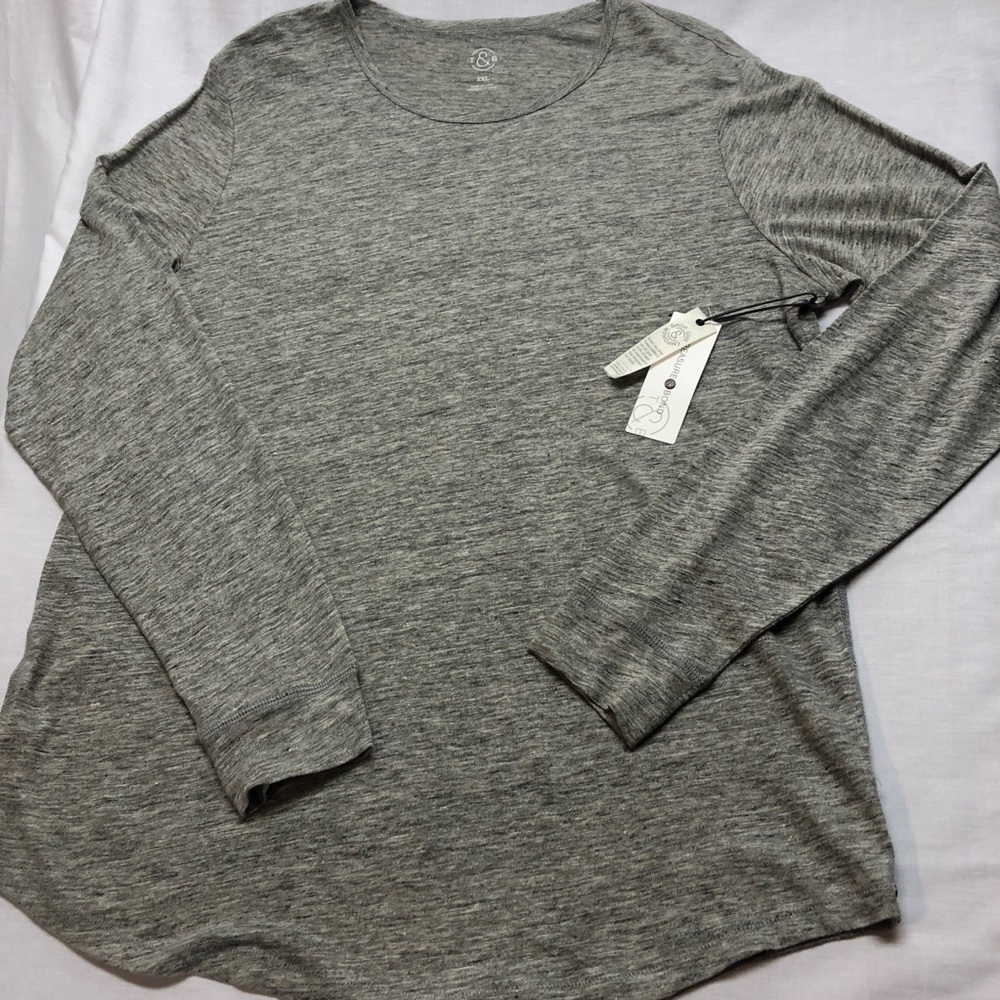 NWT Treasure & Bond heather grey 100% linen tee